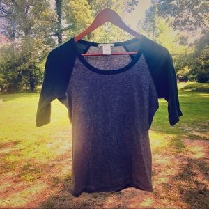 Charlotte Russe Raglan Tee Grey and Dark Green